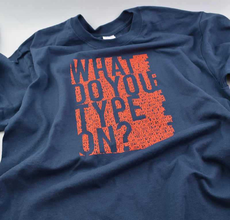 MK What do you type on? Navy T-Shirt - Size:2XL