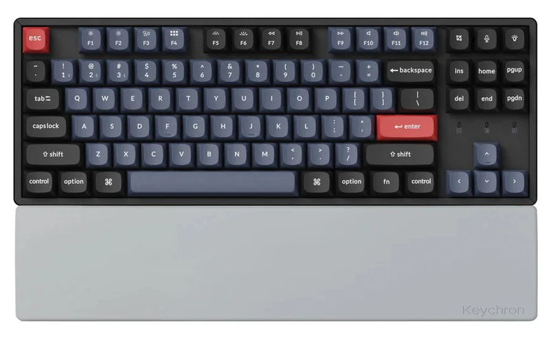 Keychron Grey Silicone Wrist Rest - Compatible Keyboards:K8 / K8 Pro / C1 / C1 Pro