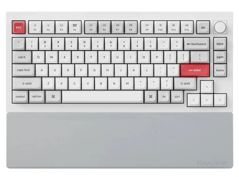 Keychron Grey Silicone Wrist Rest - Compatible Keyboards:V1 / V2 / Q2 / Q9 / Q1 Pro / Q2 Pro