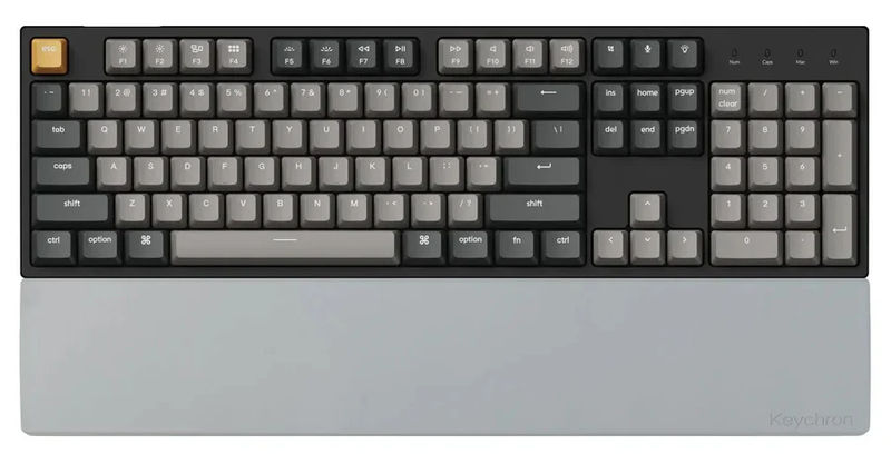 Keychron Grey Silicone Wrist Rest - Compatible Keyboards:K10 / C2 / C2 Pro