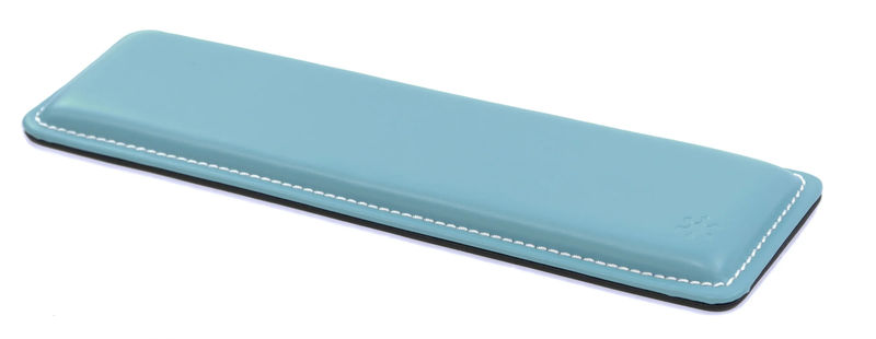 MK Snowflake Compact 60% Wrist Rest Blue Leather w/ White Stitching