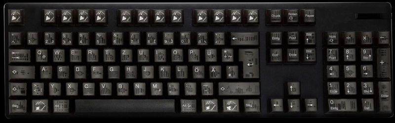 Tai-Hao Black Playing Cards 16-Key Cubic Profile Double Shot ABS Translucent Keycap Set