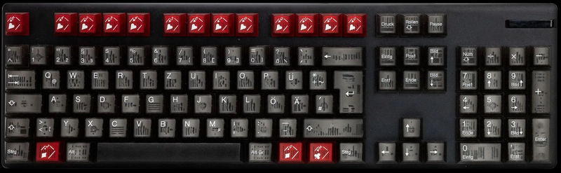 Tai-Hao Red Playing Cards 16-Key Cubic Profile Double Shot ABS Translucent Keycap Set