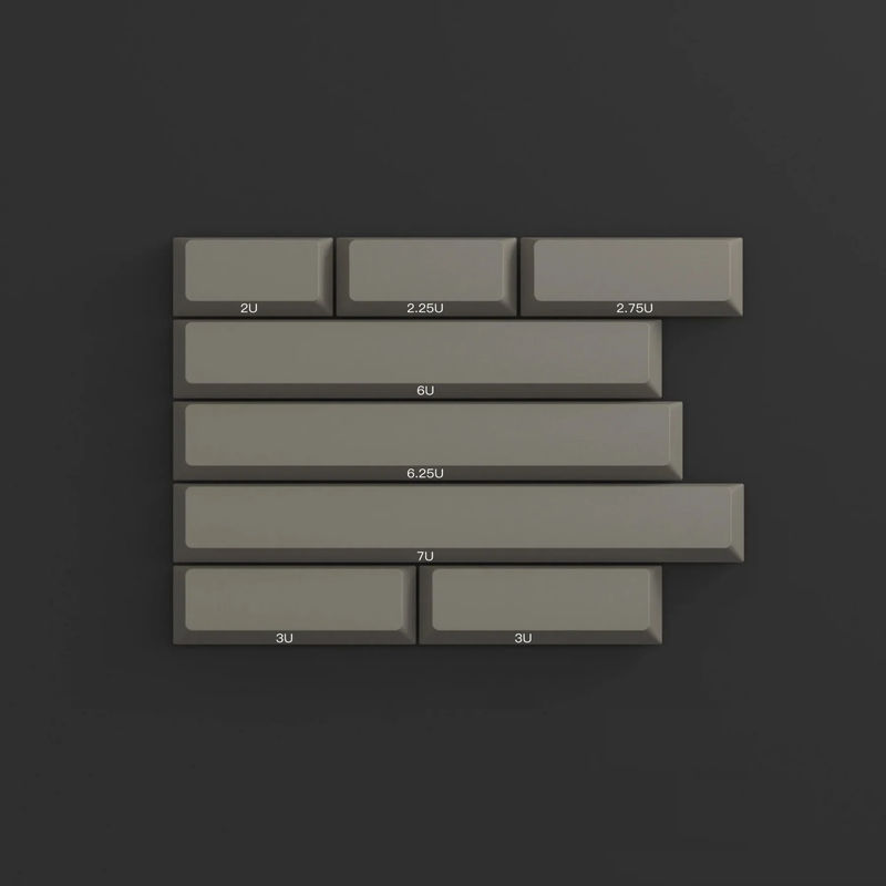 KBDFans PBTfans Dolch Grey Spacebar Kit 8 Key Cherry Profile Double Shot PBT Add-on Keycap Set