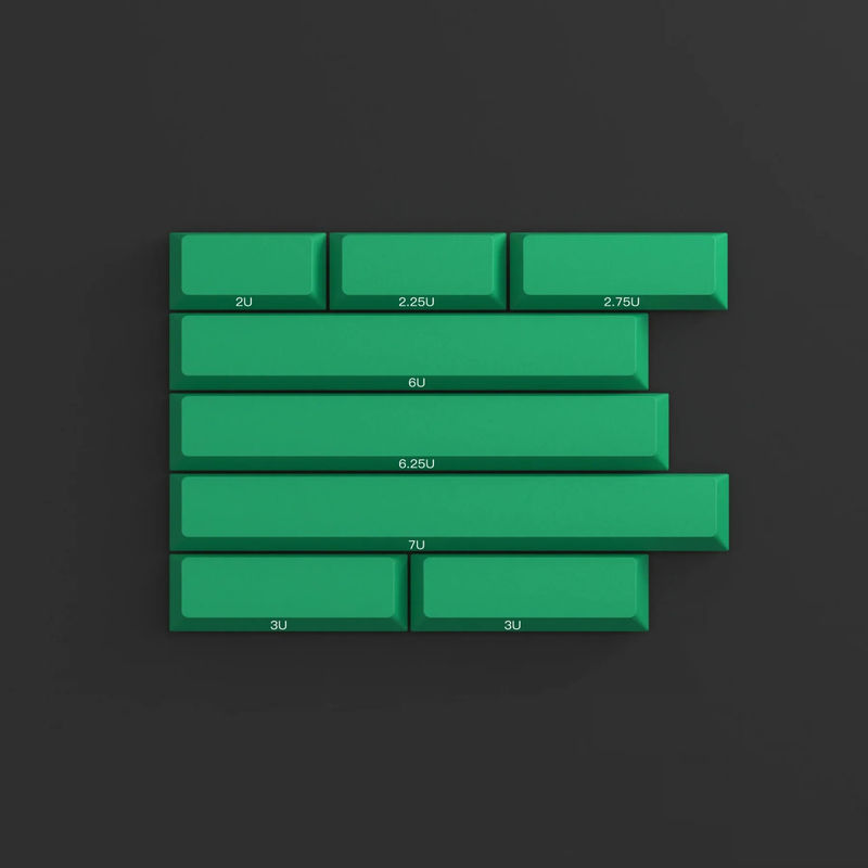 KBDFans PBTfans Dolch Green Spacebar Kit 8 Key Cherry Profile Double Shot PBT Add-on Keycap Set