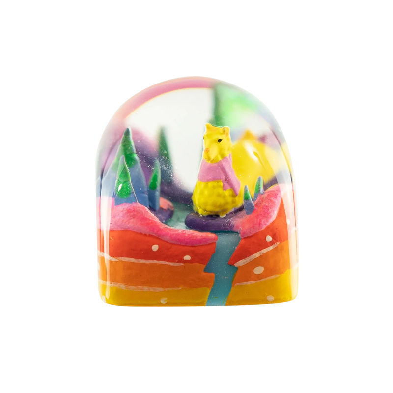 Dwarf Factory x MK Rainbow Llama Artisan Keycap DOM Profile Resin Artisan Keycap