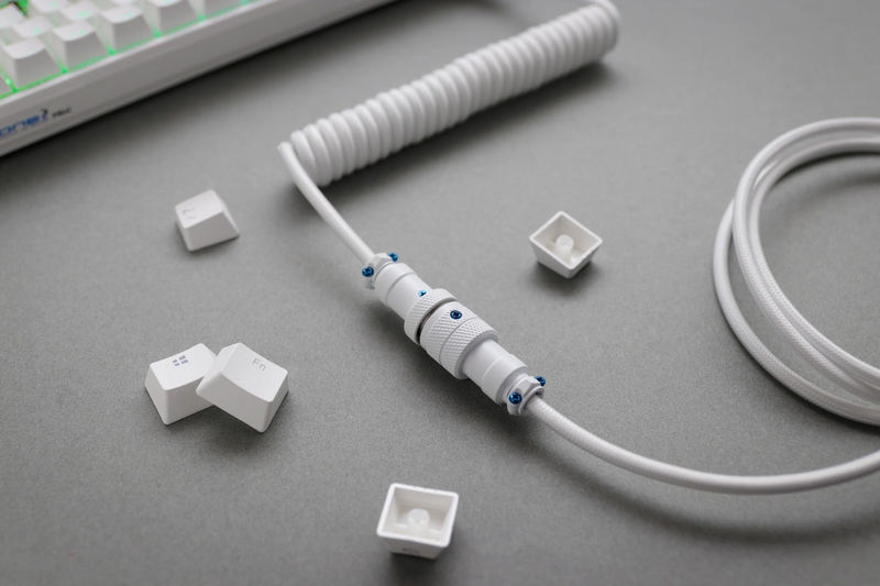 Ducky Heaven White Coiled USB Cable V2