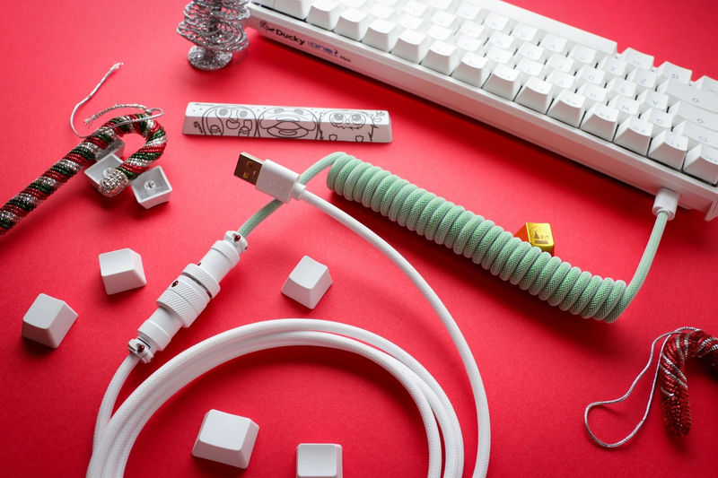 Ducky Christmas Limited Edition Premicord Custom USB Cable w/ Coil