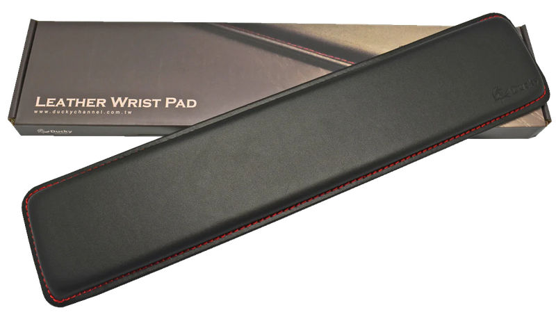 Ducky Fullsize Leather Wrist Rest with Red Stitching