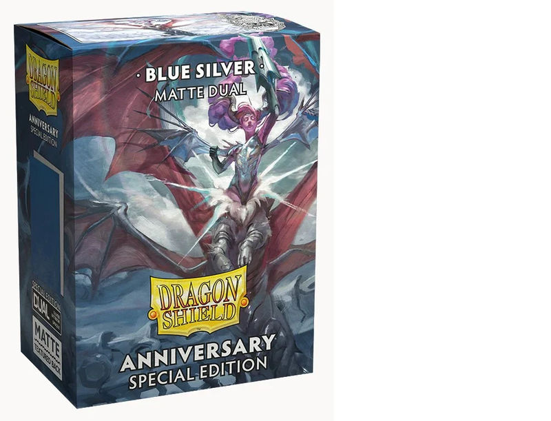 Dragon Shield Standard Matte Dual Card Sleeves 25th Anniversary Blue Silver 100ct