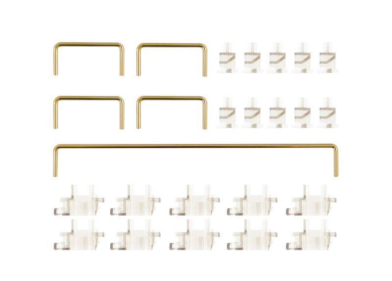 Durock Stabilizers Plate Mount Clip-in TKL Kit - Housing Color:Clear - Wire Color:Gold