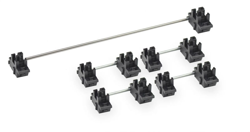Durock Stabilizers Plate Mount Clip-in TKL Kit - Housing Color:Black - Wire Color:Silver
