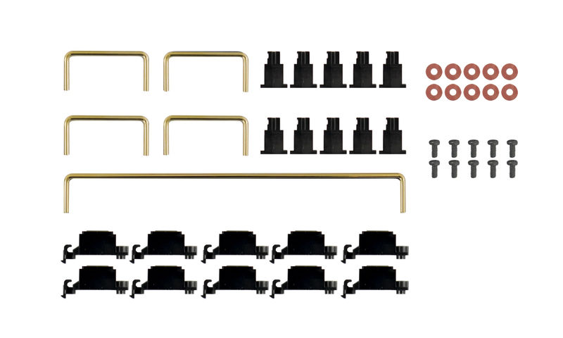 Durock Stabilizers V2 PCB Mount Screw-in TKL Kit - Housing Color:Black - Wire Color:Gold