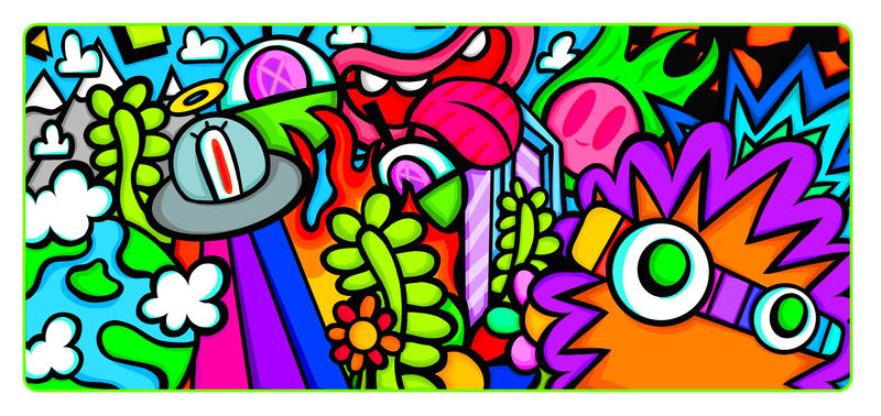 MK x PheonixArt 2XL Desk Mat - Mousepad Color:Summer Galactic