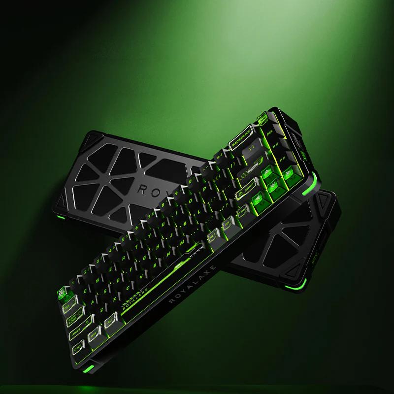 Royalaxe X68 Aluminium Alloy Magnetic Switch Hall Effect Keyboard - Keyboard:Green - Switch:Magnetic Jade PRO