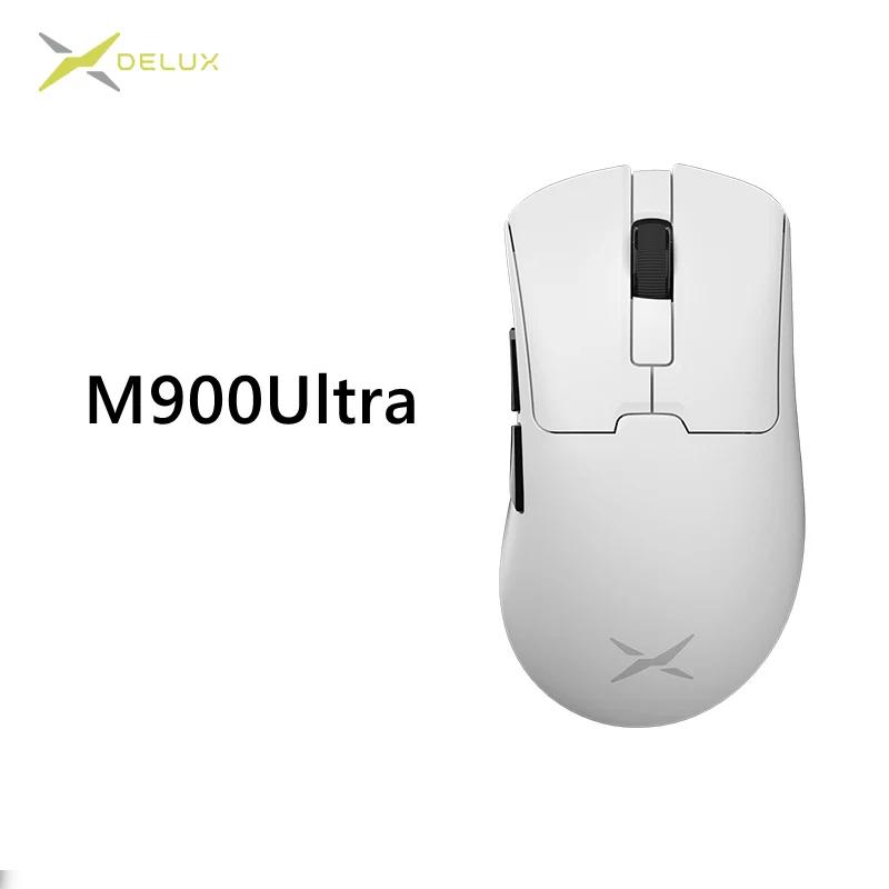 DELUX M900Ultra PAW3950 Wireless 8k Dual Mode Mouse - Version:M900Ultra - Color Option:White
