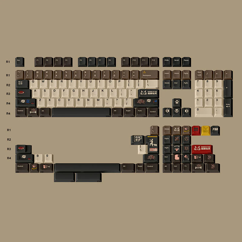 FBB Beware of Dog Cherry Profile PBT Keycaps Set