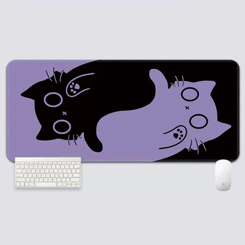 YUZNII Oversized Cartoon Kitten Mouse Pad Desk Mat - Type:800*300mm - Version:Double color cat