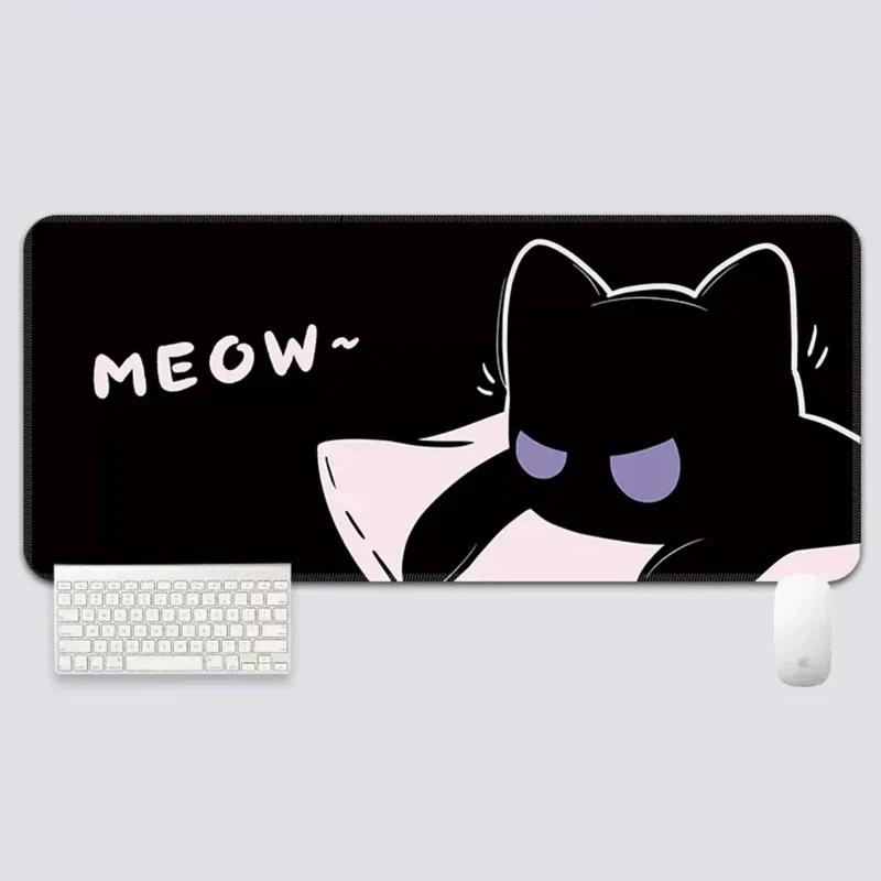 YUZNII Oversized Cartoon Kitten Mouse Pad Desk Mat - Type:800*300mm - Version:Cool cat