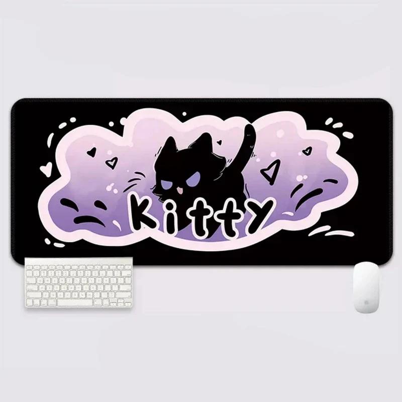 YUZNII Oversized Cartoon Kitten Mouse Pad Desk Mat - Type:800*300mm - Version:Terrify cat
