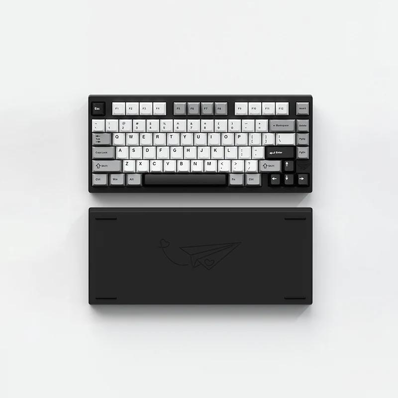 WEIKAV D75 Paper Plane Aluminum Alloy Mechanical Keyboard - Version:Anodized Black - Switch:Zi Yuan Switch