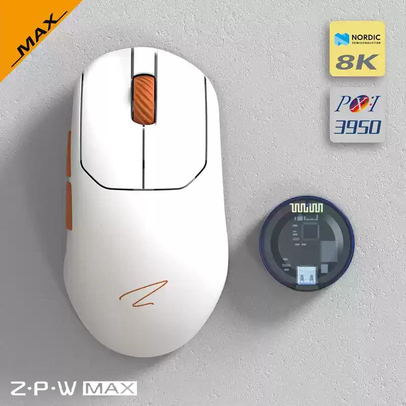 Zaopin ZPW PAW3950 8K Wireless 47g Gaming Mouse - Version:ZPW MAX - Color Version:White(Orange Bottom)