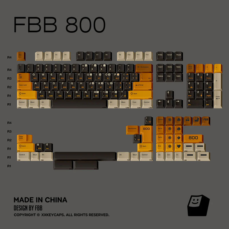 FBB 800 Retro Cherry Profile PBT Keycaps Set