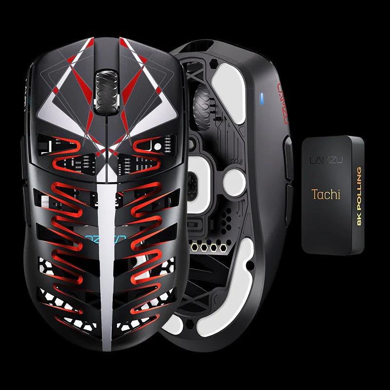 LAMZU Tachi Dual Mode 8k Gaming Mouse - Version:Tachi(with 8k dongle) - Color Type:Warrior Black