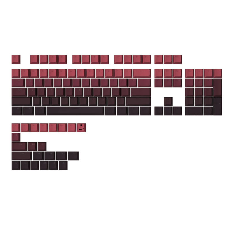 YUNZII Gradient Cherry Profile Keycap Set - Type:Black Red