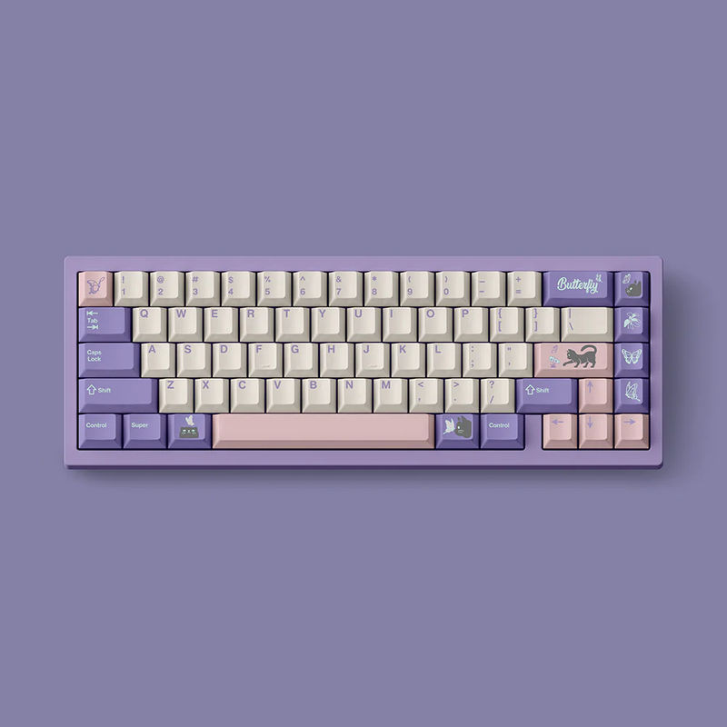 FBB Butterfly Purple Cherry Profile Keycaps Set