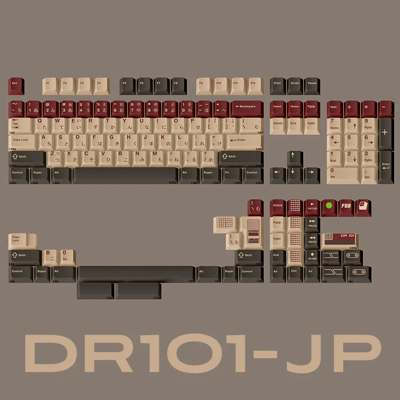 FBB DR101 Retro PBT Cherry Profile Keycaps Set - Version:DR101-JP