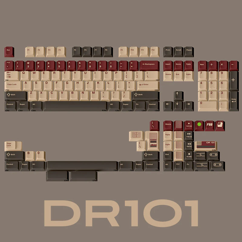 FBB DR101 Retro PBT Cherry Profile Keycaps Set - Version:DR101