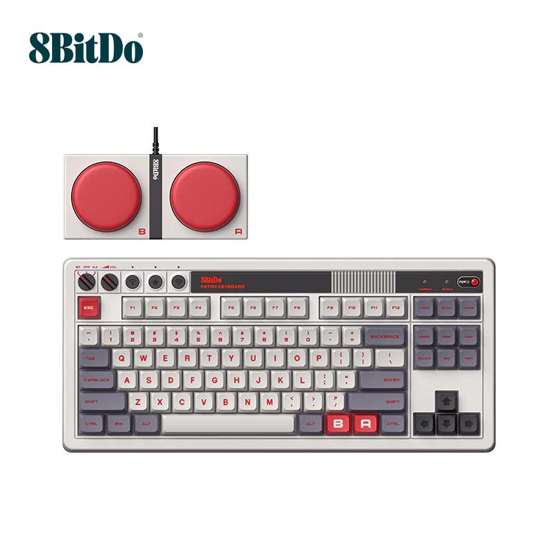 8Bitdo Retro Knob 87keys Mechanical Keyboard - Version:Grey-N - Switch:BOX V2 White