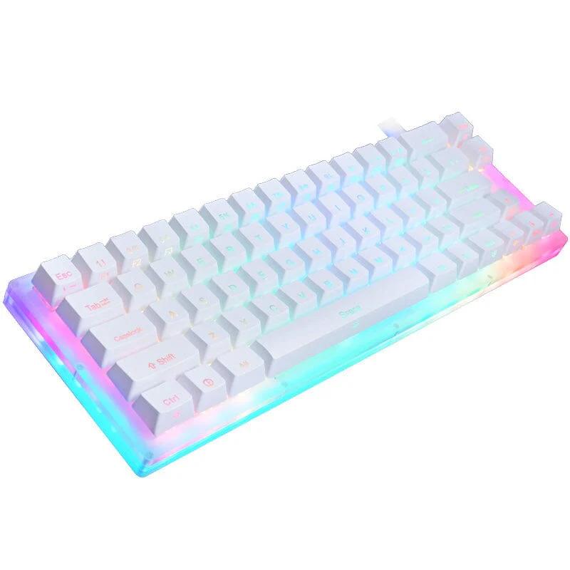 Womier K66 USB Hotswap RGB Mechanical Keyboard - Version:White - Switch:Gateron Black