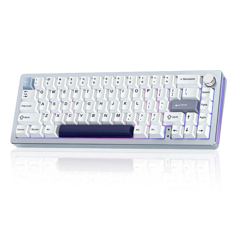 YUNZII AL66 Knob Aluminum Wireless Mechanical Keyboard - Version:Blue - Switch:Milk Switch