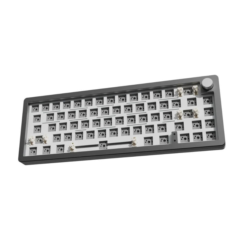 YUNZII AL66 Knob Aluminum Wireless Mechanical Keyboard - Version:Black - Switch:Barebone(no switch no keycaps)
