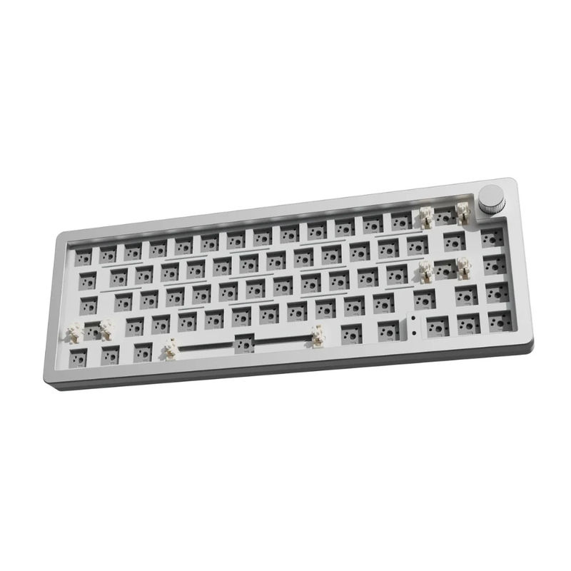 YUNZII AL66 Knob Aluminum Wireless Mechanical Keyboard - Version:Silver - Switch:Barebone(no switch no keycaps)