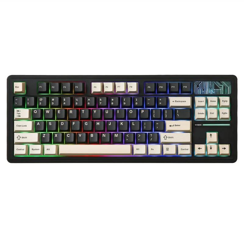 YUNZII YZ87 Gasket Gaming Mechanical Keyboard - Color Type:Black - Switch:YUNZII  MILK