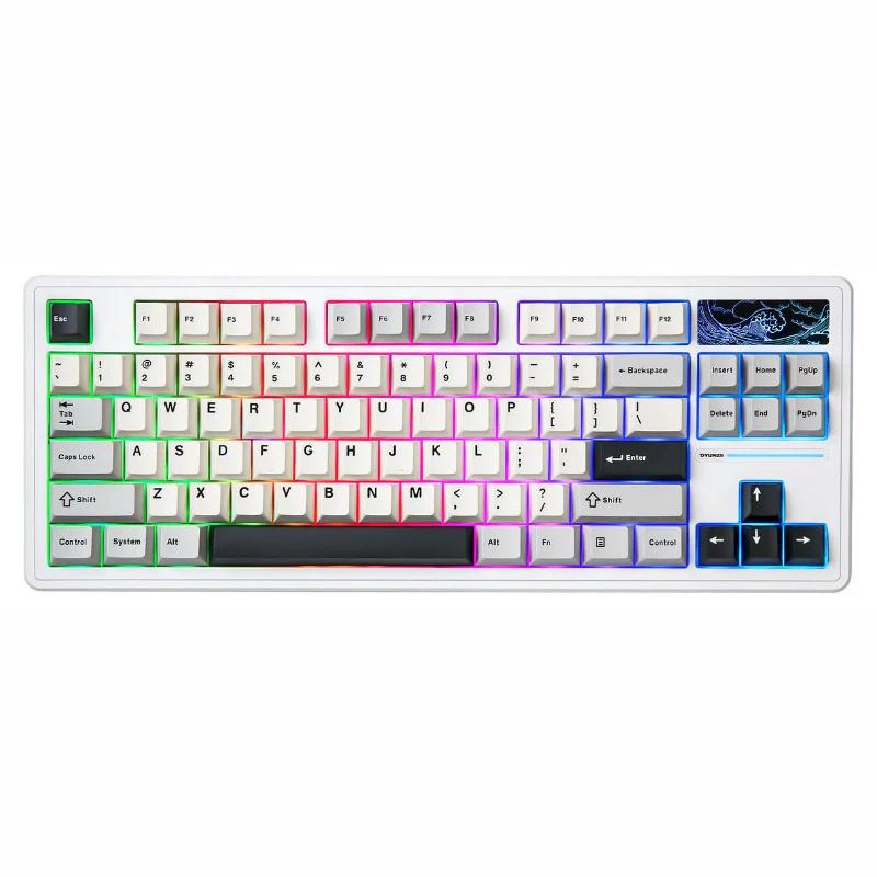 YUNZII YZ87 Gasket Gaming Mechanical Keyboard - Color Type:White - Switch:YUNZII  MILK