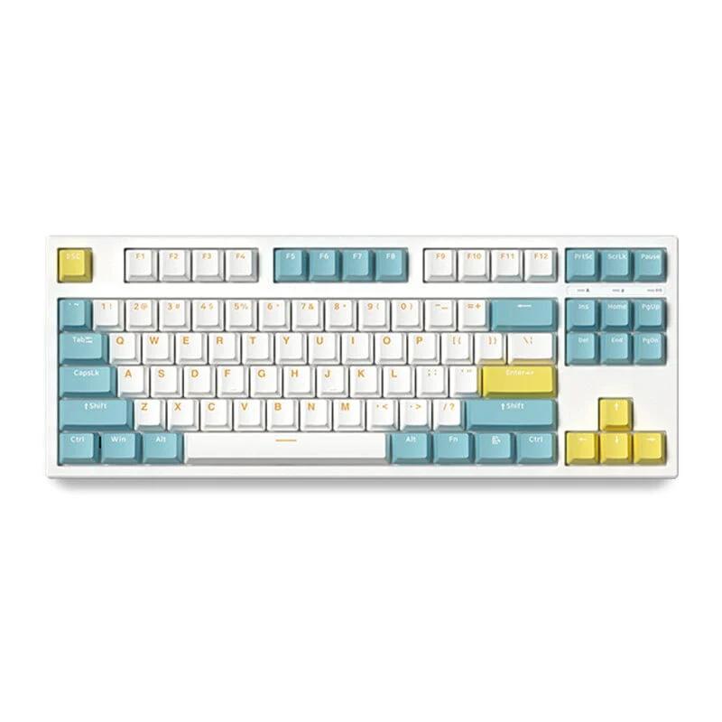 FL·ESPORTS GP87 Wired Mechanical Keyboard - Version:Sea salt lemon-Wired - Switch:BOX Red