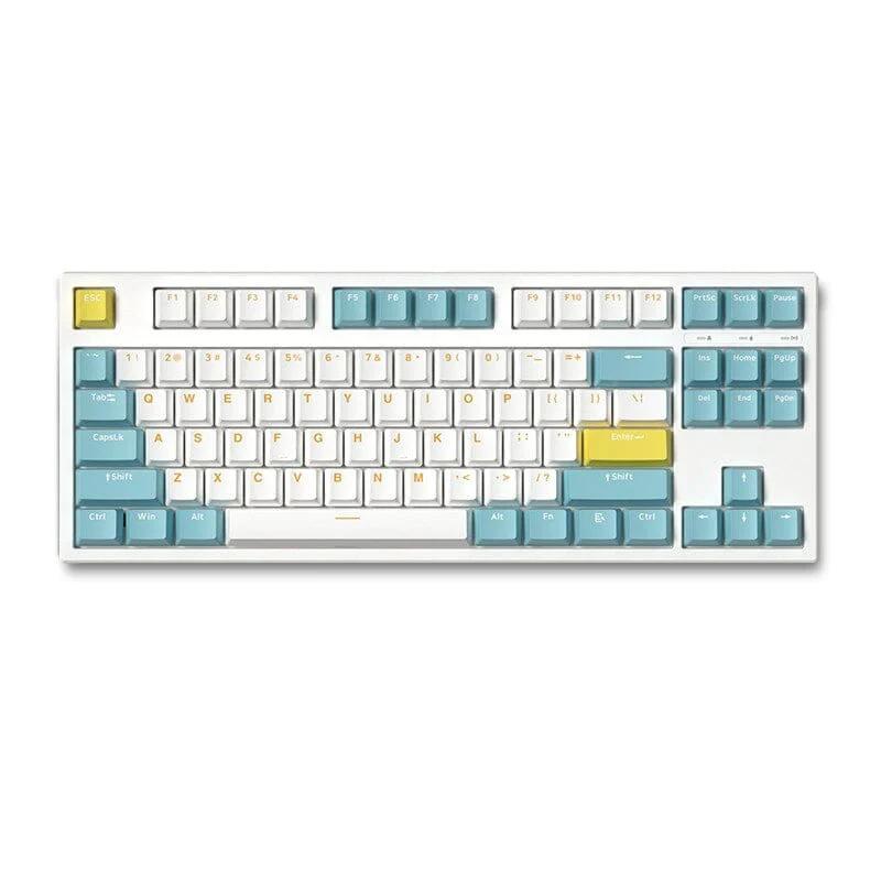 FL·ESPORTS GP87 Three Mode Mechanical Keyboard - Version:Sea salt lemon-Three Mode - Switch:BOX ice mint
