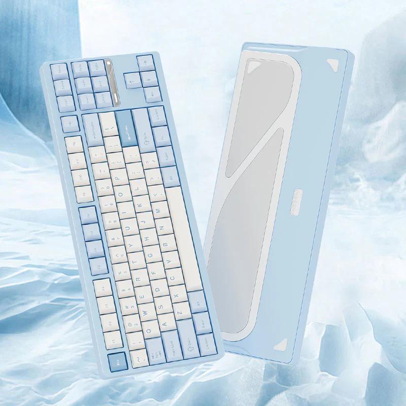 TickType Evoworks EVO80 Aluminium Alloy RGB Mechanical Keyboard - Version:Spray-Coated Iceberg - Switch:Azure Switch