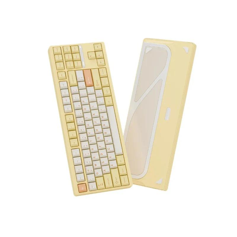 TickType Evoworks EVO80 Aluminium Alloy RGB Mechanical Keyboard - Version:Spray-Coated Butter Yellow - Switch:Azure Switch