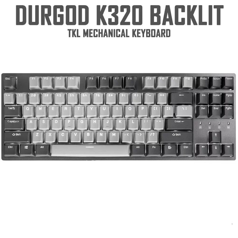 Durgod Taurus K320/K310 White Backlit 87/104keys Mechanical Keyboard - Switch:Cherry Silver - Type:87 keys