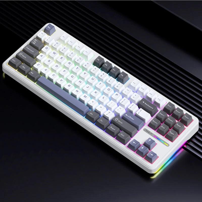 AULA F87 Pro Mechanical Keyboard - Version:White-Tri-Mode - Switch:Grey V4
