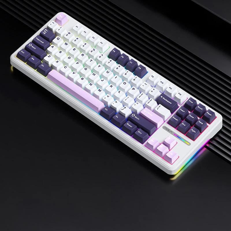 AULA F87 Pro Mechanical Keyboard - Version:Purple-Tri-Mode - Switch:TTC New Moon