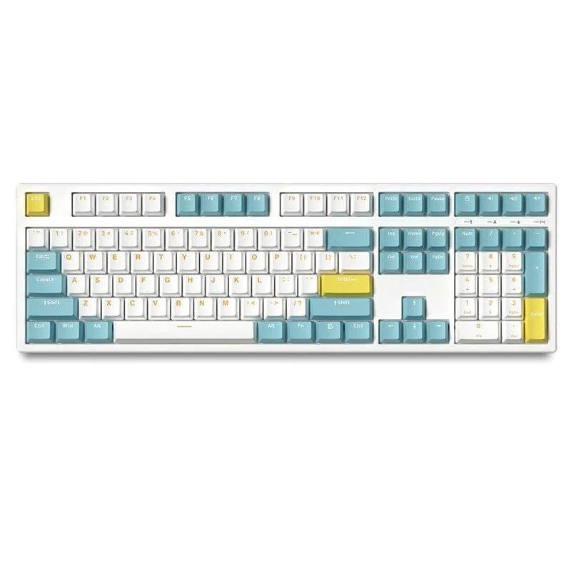 FL·ESPORTS GP108 Three Mode Mechanical Keyboard - Version:Sea salt lemon-Three Mode - Switch:BOX ice mint