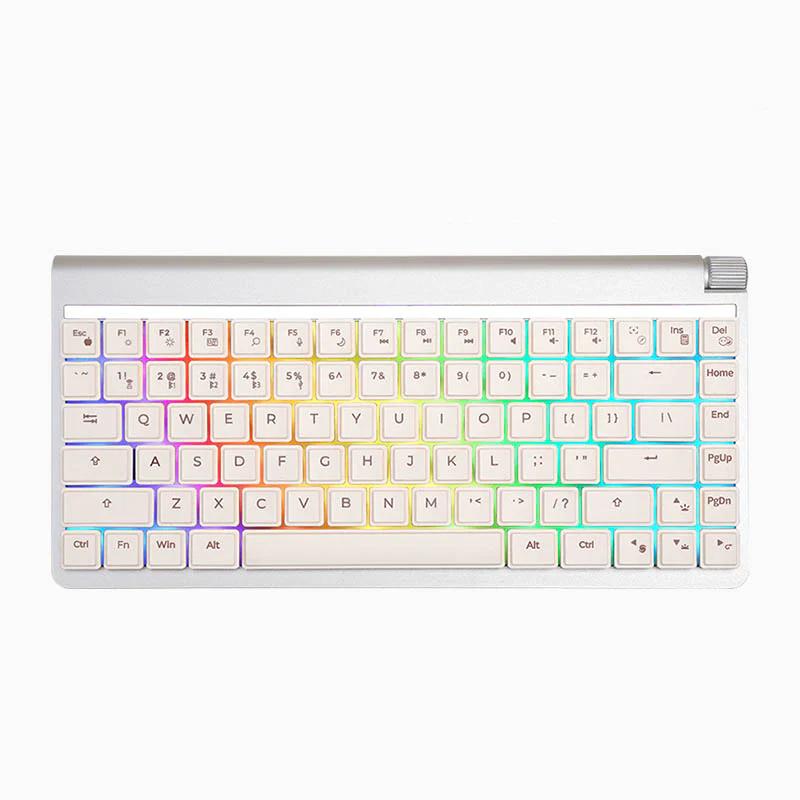 DoubleShell DS84i Low Profile Mechanical Keyboard - Version:Silver White - Switch:Gateron Brown