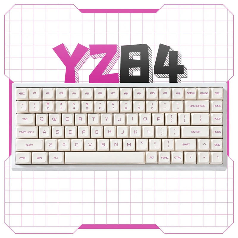 YUNZII YZ84 Lavender Wireless Hot-swappable Mechanical Keyboard - Switch:Gateron Black