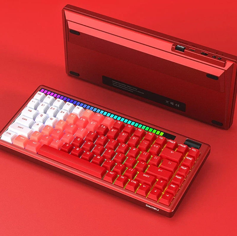DAREU A84PRO Aluminium Alloy Three Mode Mechanical Keyboard - Type:Red - Switch:Sky V3